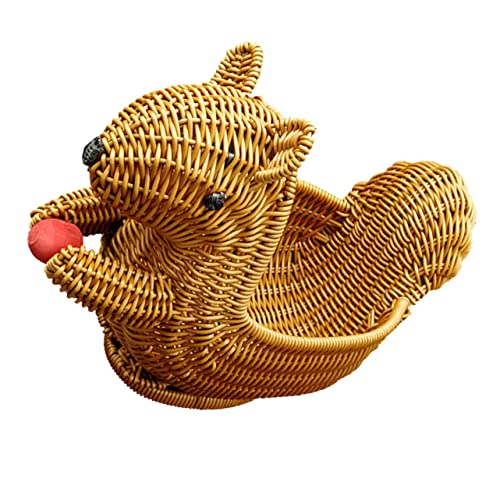 COLLBATH Bread Basket Baskets Dog Toy Basket Empty Basket Rattan Storage Basket Toy Storage Chocolate Cake Basket Desktop Organizer Woven Basket Simulation Rattan Basket Yellow re-usable