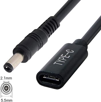 chenyang USB C to DC 20V 5.5x2.1mm PD 65W Charge Cable Type-C Female Input to DC Output for Laptop