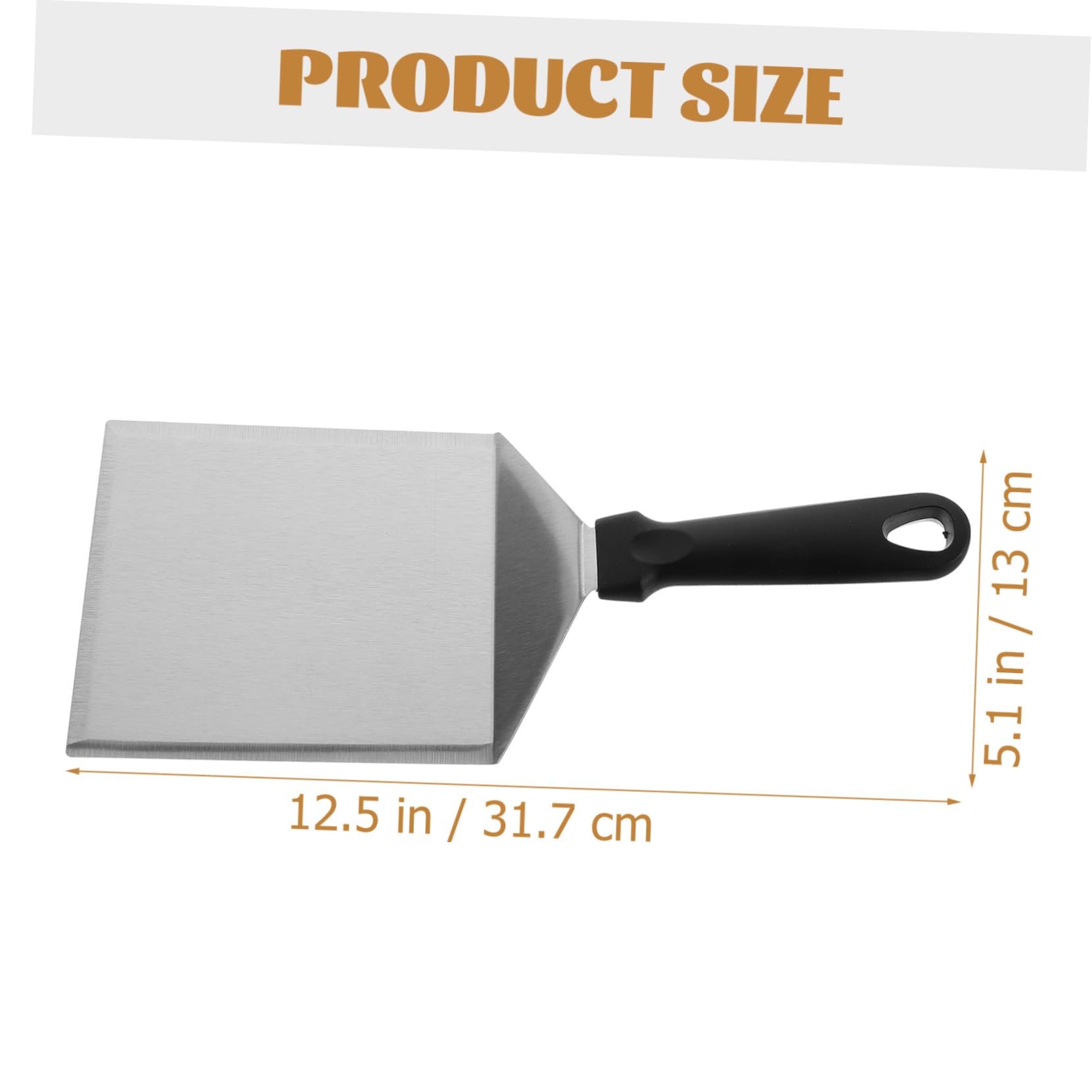 PRETYZOOM Stainless Steel Grill Spatula Turner with Wide Head Metal Scraper for Outdoor Cooking Ergonomic Handle for Barbecue Grilling
