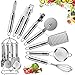 Kitchen Utensil Set - 7 Kitchen Gadgets & Cooking Utensils, Stainless Steel Cooking Utensils Set Include Cheese Grater, Egg Whisk, Knife Sharpener, Fruit Peeler, Pizza Cutter, Can Opener, Tea strainer