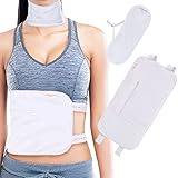 GROOHAFY Castor Oil Packs for Liver Detox Reusable Pack Wrap Waist Neck Compress Kit Thyroid Stomach Fibroids Insomnia Constipation Inflammation (Oil Not Included) White 2 PCs