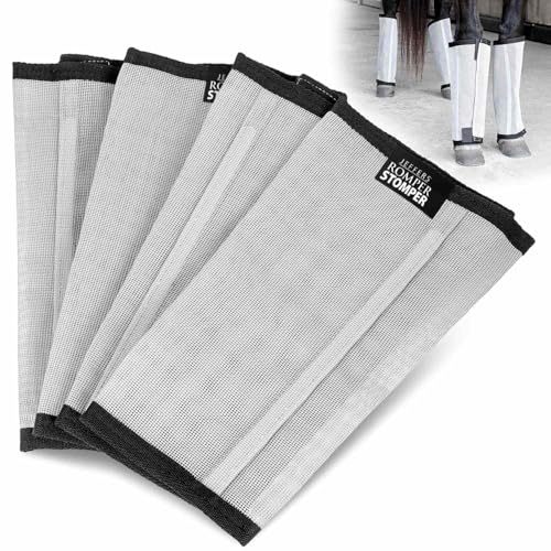 Jeffers Romper Stomper Fly Boots for Horses - Grey, Medium – Breathable Mesh Leg Wraps for Insect Protection, Stable Accessories for Summer Turnout, Ride Gear, Horse Hoof & Leg Care