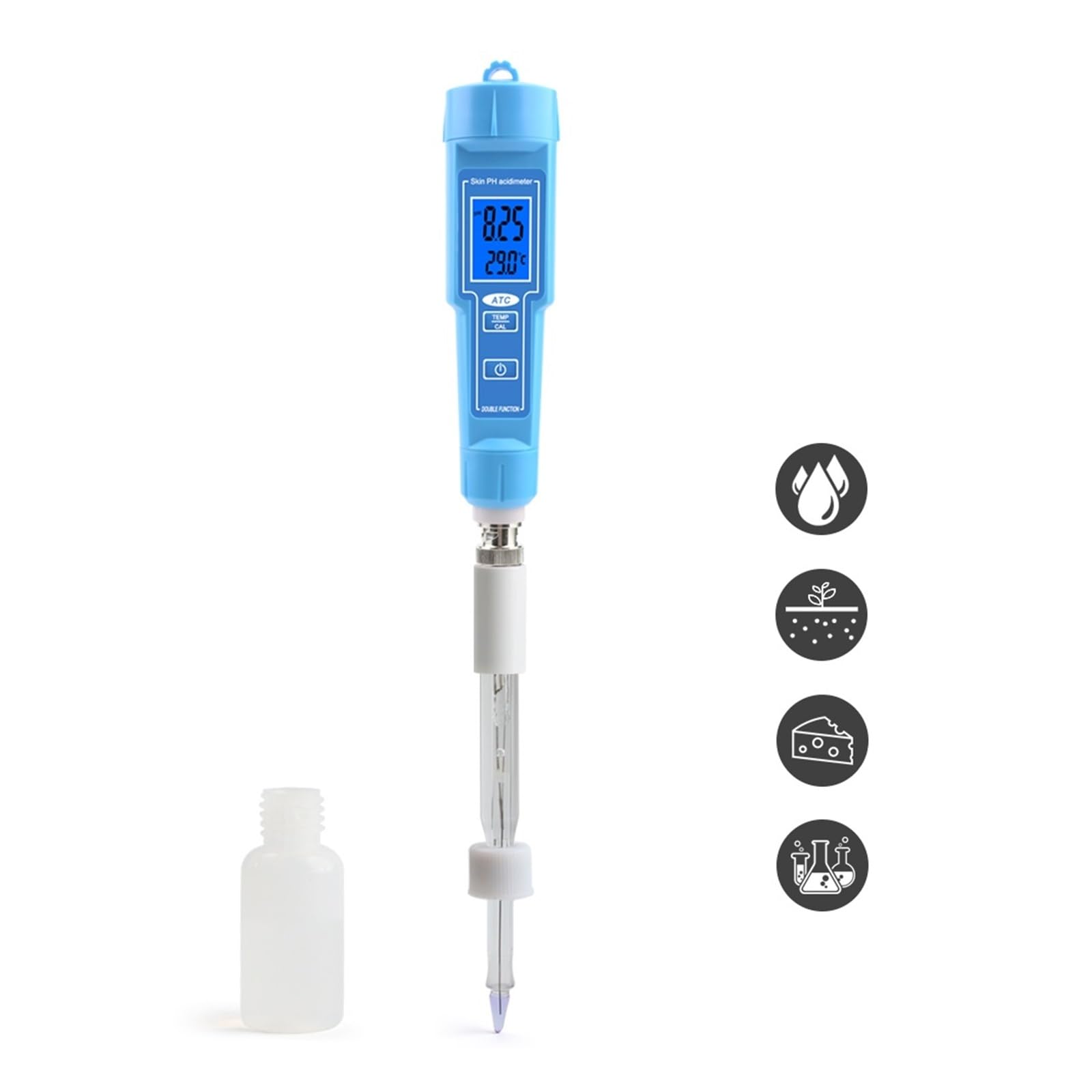 Tester miernika PH, Miernik Ph ATC 0,00-14,00 do stożkowego, luźnego sera hydroponicznego, laboratoryjnego, wody pitnej z wymienną sondą,Woda pitna, Hydroponika, SPA, Browarnictwo(PH-61181)