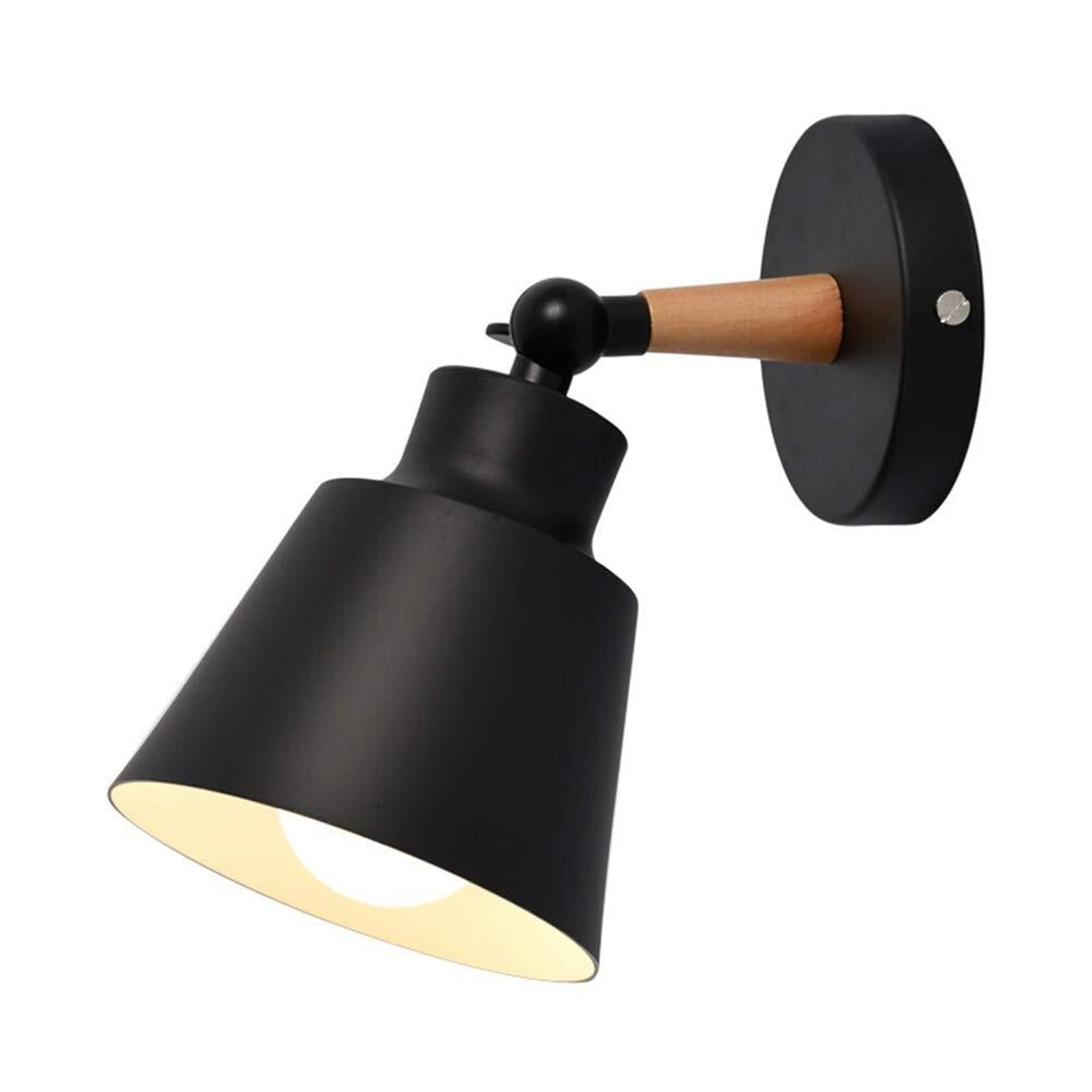 KHUKHU Wall Light Black Fixtures Nordic Wall Sconce Lamp Macaron Edison Copper Lamp Holder Aisle Lights Corridor Lamp Bedside Reading Light E26(Black)