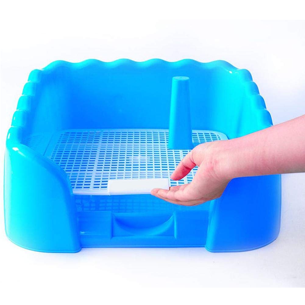 Dog Litter Box, Pet Potty Portable Toilet Tray, Puppy Training Pad Holder with Fence and Pee Post for Middle and Small Sized Dogs, Dog Potty Tray Both for Indoor and Outdoor