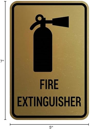 Miniatura 9 de Signs ByLITA Letrero redondo para extintor de incendios vertical con cinta adhesiva, se monta en cualquier superficie, resistente a la intemperie,