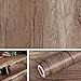 Livelynine 500CM X 60 CM Ancho Vinilos para Puertas de Madera Lisas Vinilo Adhesivo para Encimera de Cocina Madera Vinilos Para Mesas Vintage Vinilo Para Muebles de Cocina Vinilo Madera Oscura Nogal