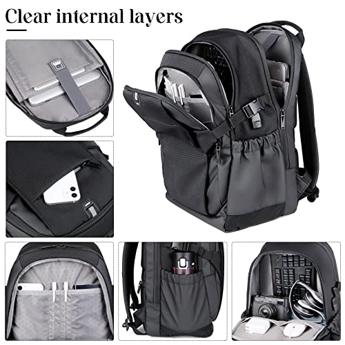 Laptop-Backpack-for-Men-Women-Anti-Theft-Travel-Laptop-Backpack-156-inch-Water-Resistant-Computer-Backpack-with-USB-Charging-Port-Black-Backpack-with-Laptop-Compartment-College-School-Computer-Bag