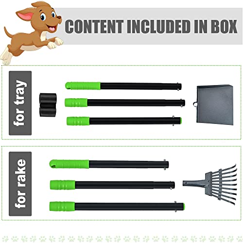Image of Niubya Pooper Scooper for Dogs, Metal Poop Scooper Tray and Rake Set with Adjustable Long Handle, Dog Pooper Scooper for Pet Waste Removal