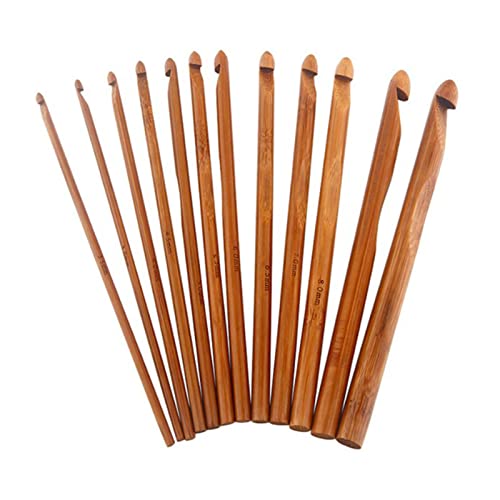 El Mejor Listado de Ganchillo los preferidos por los clientes. 35 Juego de 12 Ganchos de Ganchillo con Ergonómico, Agujas de Tejer de bambú para una Mano de Obra Fina, Agujas Redondas Carbonizadas de bambú para un Crochet Cómodo