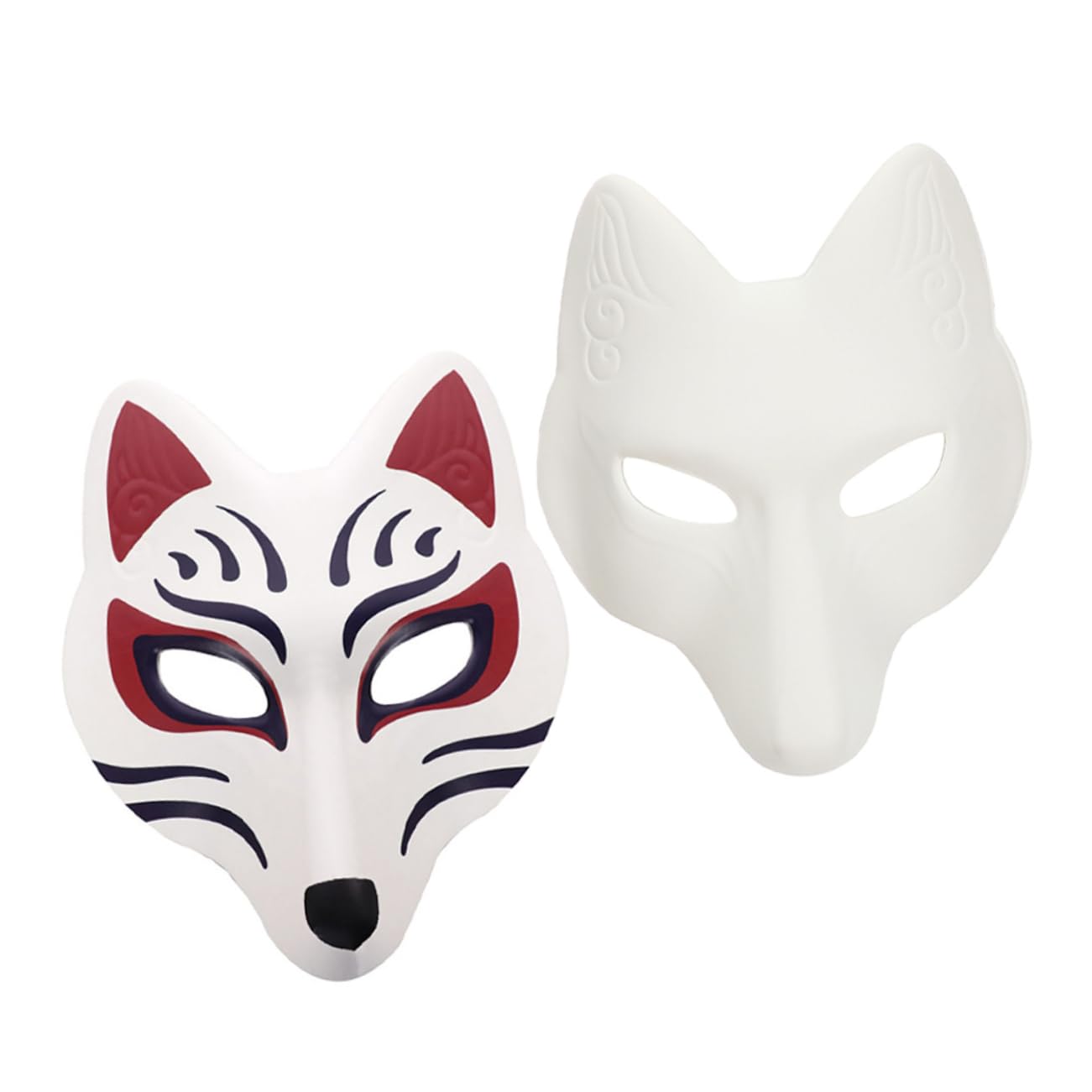 Healeved 8 Pezzi Maschere Vuote per Diy Maschere Fox per Pittura Maschera per Masquerade Leggera per e Attività