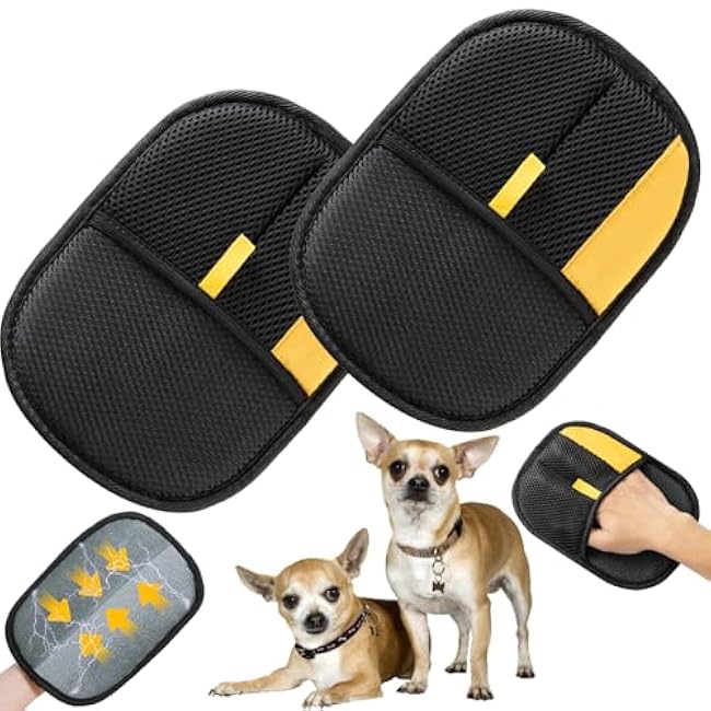 Yostyle Electrostatic Pet Hair Remover Glove - Reusable Electrostatic Pet Hair Removal Gloves for Couch, Carpet, Double Sided Grooming Glove for Cat & Dog Hair, Upgraded Static Removal Tool (2 Pcs)-4Pl6RYMz