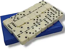 JOGO DE DOMINÓ PROFISSIONAL DE OSSO ESTOJO COM 28 PEÇAS GRANDES PROFISSIONAL COM ESTOJO PARA ARMAZENAGEM