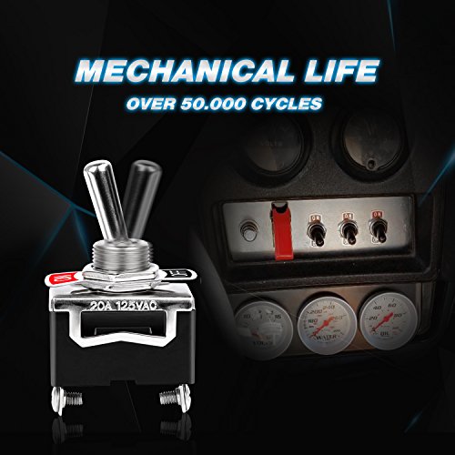 image for Nilight 90012E Heavy Duty Rocker Toggle 15A 250V 20A 125V SPST 2Pin ON