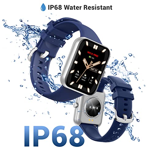 Image of Maxima New Samurai Smartwatch 1.85 inch, 1st Time Call Accept Feature, Hindi Language Support, 600Nits Brightness, Longer Battery, in-App GPS,100+ Watch Faces, Multisport Modes,HR /SpO2 (Silver Blue)