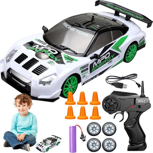 🏎️ 【Regalo perfetto】 Rc drift car è un regalo perfetto per i bambini dai 3 anni in su, aiutando i bambini a sviluppare le loro capacità motorie e la coordinazione occhio-mano divertendosi, macchina telecomandata per bambini sembra un'auto sportiva simulata, permettendo ai bambini di provare il divertimento di guidare un auto, un regalo perfetto per compleanni, Halloween, Natale, Ringraziamento e altre festività importanti.