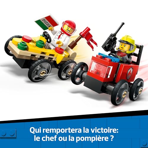 Lego City Pack De Bolide De Course: Camion De Pizza Contre Camion De Pompiers 60458 Lego La Boite - vue 4