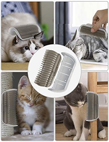 Image of Cat Self Groomer with Catnip Pouch,Cats Corner Massage Comb Grooming Brush Tool for Kitten Puppy