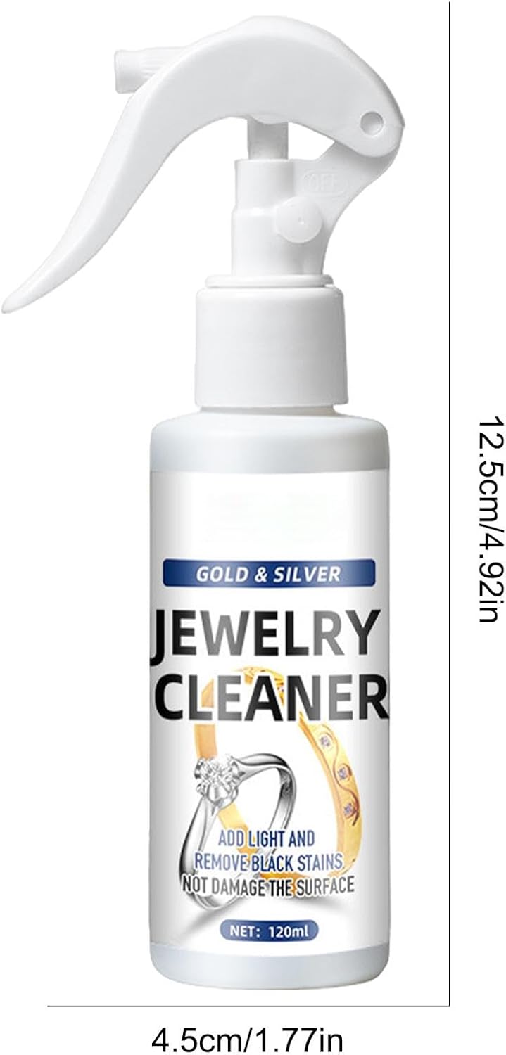 120ml Silver Jewelry Cleaner | Instant Tarnish Remover | Liquid Jewelry Cleaner, Anti Tarnish Silver Polish Spray, Eco Friendly Jewelry Cleaner, Silverware Cleaner Solution for and Home Use