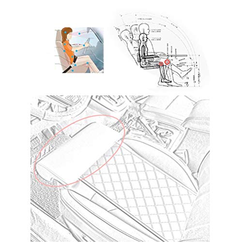 GYMNLJY Autostoel kussen met comfort been ondersteuning kussen, been Rest uitgebreid lederen kussen voor lange afstand rijden voor auto's bussen treinen kantoor huis, zwart1 - Afbeelding 6