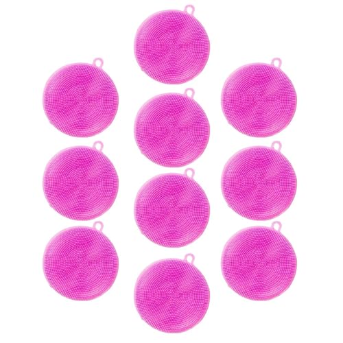 Esponja para platos – 10 esponjas de silicona para platos, esponja de cocina reutilizable, esponja de limpieza para lavavajillas, esponja de limpieza multiusos, utensilios de cocina eficientes para