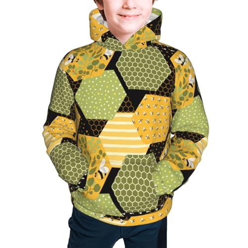 Bee honey Kid Hoodies Boys Sweatshirts Girls Pullover with Pocket3