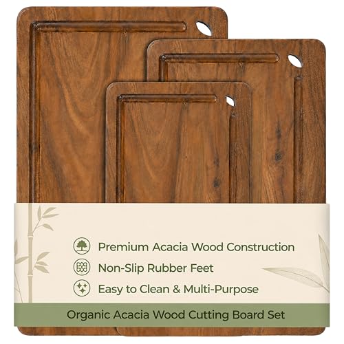Set de 3 Tablas de Cortar de Madera Acacia Rectangulares miniatura 1