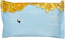 Lenço Umedecido Demaquilante Fenzza - Limpeza Facial Suave, Limão Siciliano e Baunilha - Sem Resíduo Pegajoso