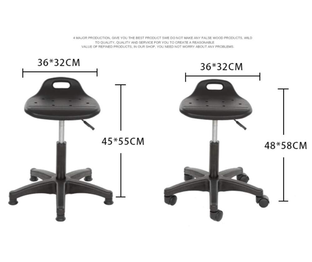 Taburete de trabajo antiestático ajustable en altura con giro de 360°, diseño ergonómico para barbería, oficina y asiento deportivo, taburete de laboratorio