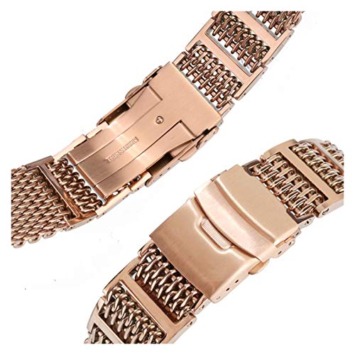 Bracelets en acier inoxydable 20mm 22mm 24mm or rose bleu - 3