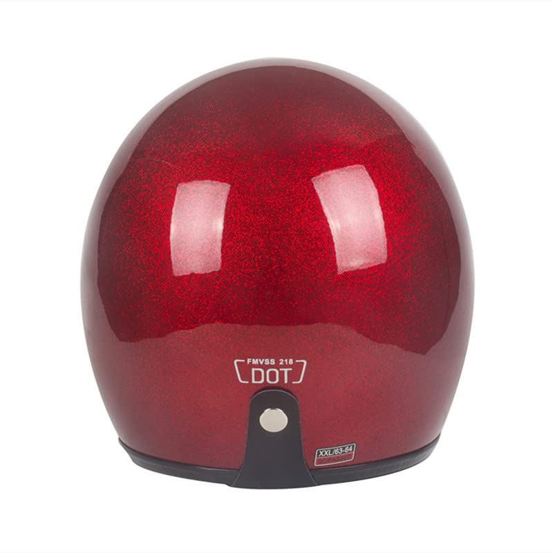 Image of Harssidanzar Open Face Motorcycle Helmet DOT Approved Vintage Helmet CU601