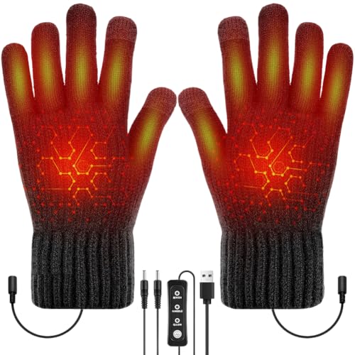 Fouvin Beheizbare Handschuhe, Winterhandschuhe, USB Handschuhe für Damen und...