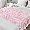 Edenleaf Pink Checkered Blanket, Ultra Soft Fleece Checkered Throw Blankets for Couch Bed and Travel, Luxury Throws for All Seasons, 50x60 Inch, Pink #4