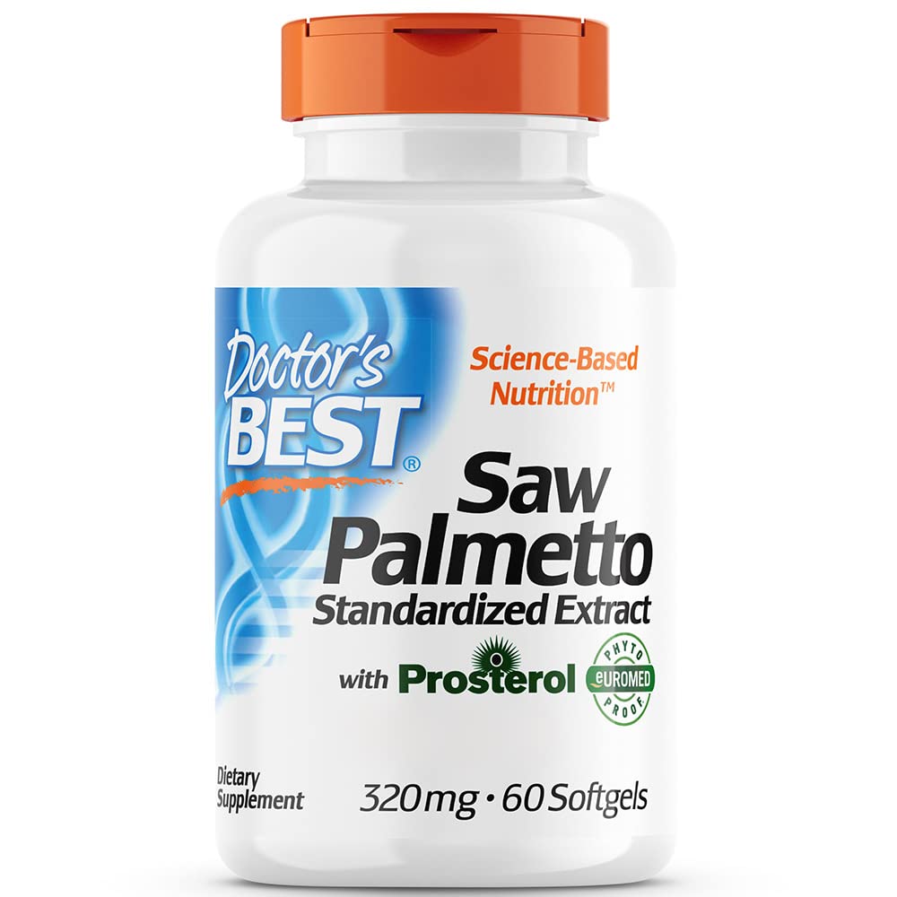 Doctor's Best, Saw Palmetto Extract, 60 glutenfreie Softgels, 320mg Sägepalme je Dosis, Sojafrei, GMO frei, Geschmacksneutral
