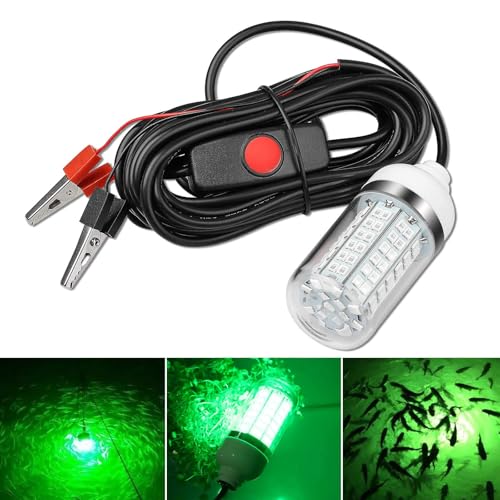 Linkstyle S060570-L001356929FBA Green Underwater Fishing Light, 12V 10W Led Submersible Fishing Light Finder Attractants cover