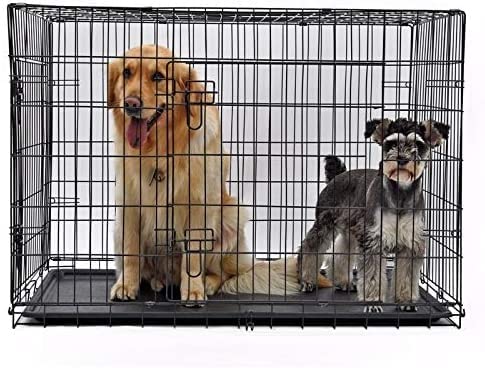 Cage pour chien facile à nettoyer 48 pouces à double porte robuste