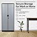 Fedmax Metal Garage Storage Cabinet - 71-inch Tall Large Steel Utility Locker with Adjustable Shelves & Locking Doors - Garage Cabinets for Tool Storage and Ammo Locker - Grey & Silver