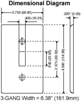 Leviton 3-Gang No Device Blank Wallplate, Standard Size, Thermoset, Box Mount, 88033, White