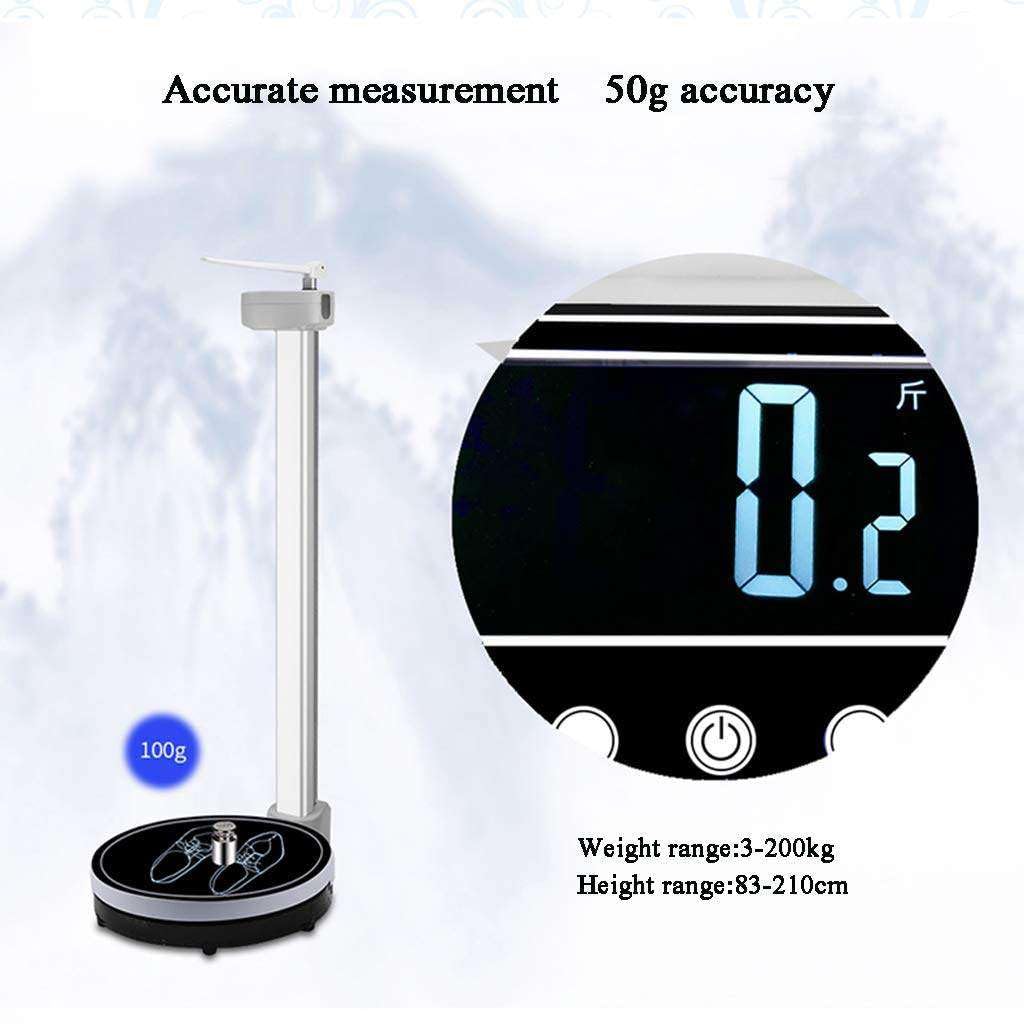 Wagi Elektroniczne, Waga Do Pomiaru Wzrostu I Wagi, Waga Cyfrowa Na Poziomie Oczu, Waga: 3-200 Kg, Wzrost: 83-210 Cm, Czytelne Diody Led, Transmisja Głosu, A