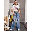 SweatyRocks-Womens-Casual-Loose-Ripped-Denim-Pants-Distressed-Wide-Leg-Jeans SweatyRocks Women's Casual Loose Ripped Denim Pants Distressed Wide Leg Jeans Blue Medium