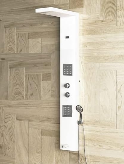 ERIS White Shower Panel With Cascade Flow