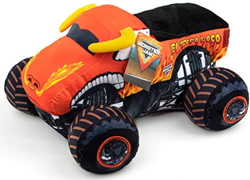 Image of Monster Jam Plush Stuffed El Toro Loco Pillow Buddy - Super Soft Polyester Microfiber, 14 inches (Official Monster Jam Product) | 14 Inches, Official Product, Ultra-Soft Polyester, Stuffed Plushie, Spot Clean Only, Boys Gift
