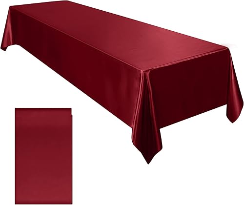 Ruisita Mantel de satén para fiesta, 58 x 102 pulgadas, mantel rectangular de seda brillante, mantel de tela suave para decoración de mesa de Ruisita Mantel de satén para fiesta, 58 x 102 pulgadas, mantel rectangular de seda brillante, mantel de tela suave para decoración de mesa de