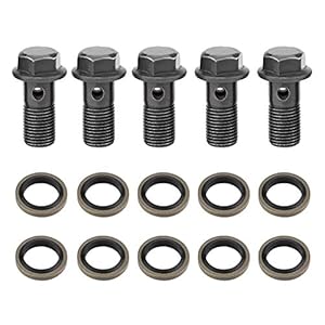 Motorfiets Rem Banjo Bouten Set 5 Stuks Banjo Bouten & Ringen Remleiding Fittingen voor Remklauw Hoofdremcilinder M10 1.0mm 1.25mm Optioneel(M10×1mm)