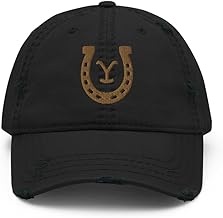 Yellowstone Embroidered Horse Shoe Dad Hat - Officially Licensed Black
