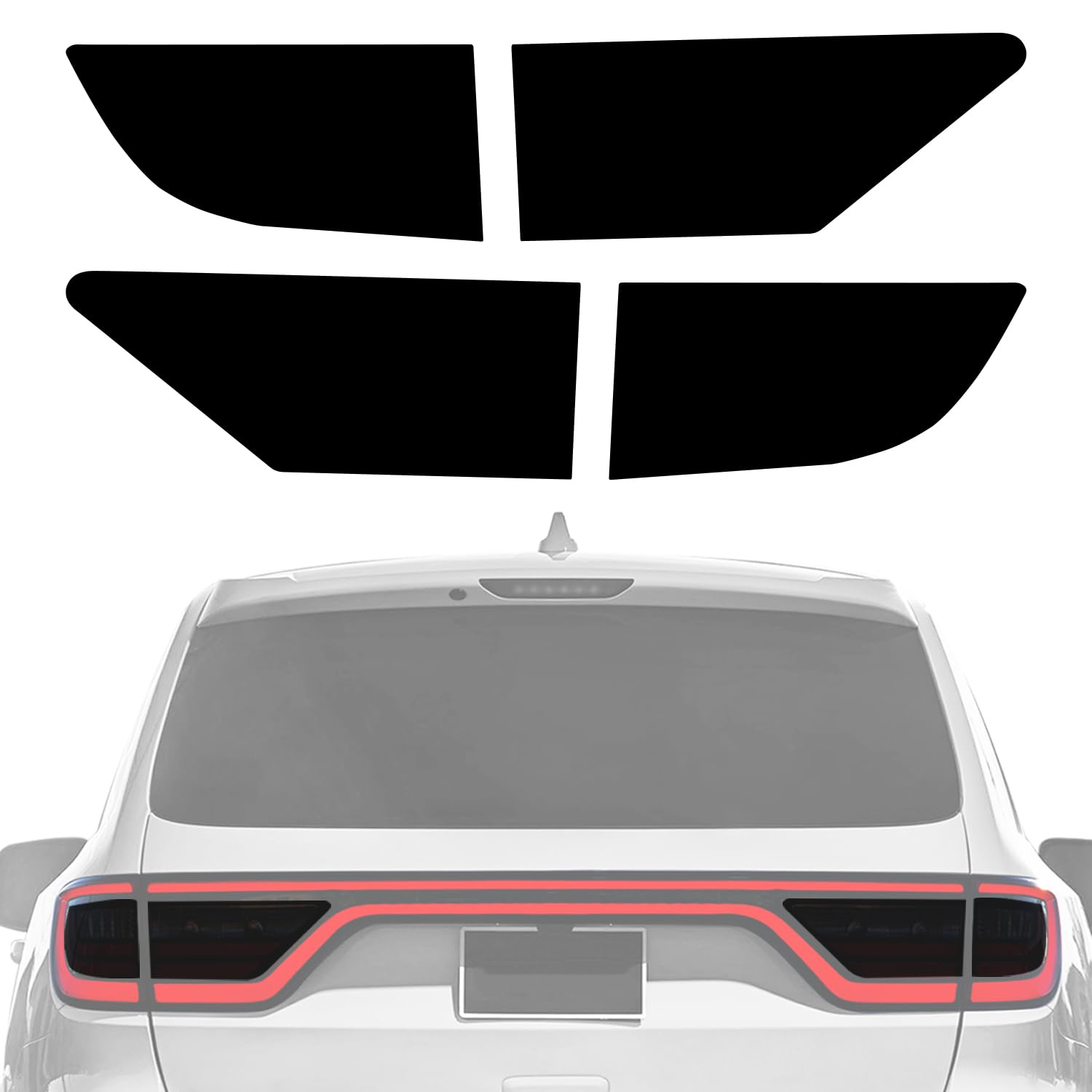 NDRUSH Blackout Taillight Vinyl Tint Film Precut Overlay Tail Light Wrap Cover Compatible with Dodge Durango 2014-2021