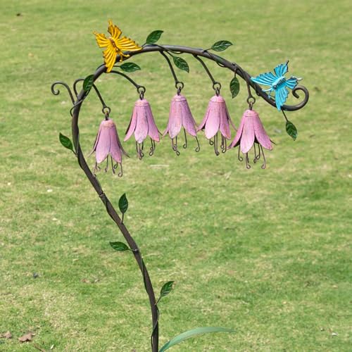 Image of 39.5 inchH Gardens Metal Flowers for Outside,Retro Decorative Garden Stake | Metal Garden Art for Outdoors,Garden Stakes Decorative,Metal Flower for Garden,Patio & Yard Decor.