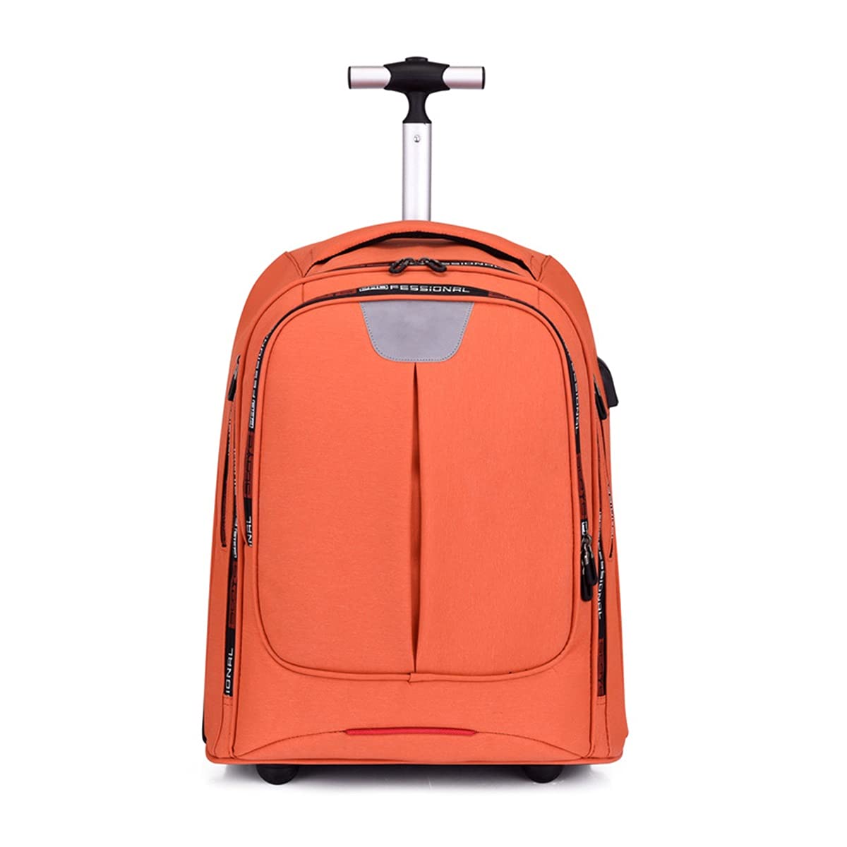 YUTCRE Trolley Backpack Wheels Bag with USB Charging Port Travel Backpack Waterproof Rolling Laptop Rucksack Cabin Luggage Bag 40L