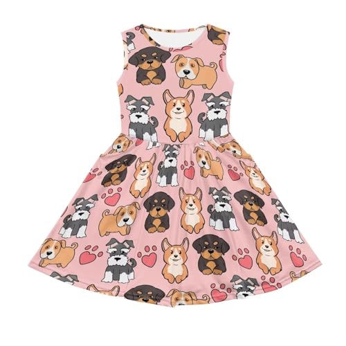 Girls Summer Dress with Pockets Casual Sleeveless Midi Dress for 4-14 Years4