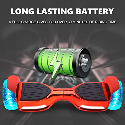 Longtime Electric Hoverboard Self Balancing Scooter For Kids And Adults Hover Board With 6.5" Wheels Built-In Bright Led Lights Ul2272 Certified (Red) #TOP4